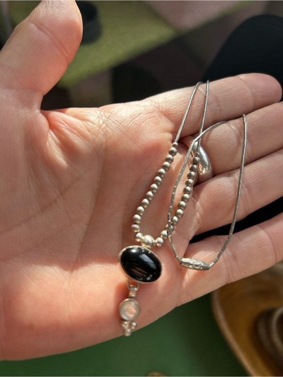 Carolyn Pollack Jewelry - Carolyn Pollack Sterling Silver Black Onyx Drop Necklace